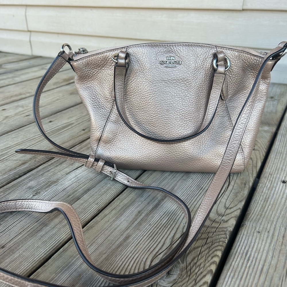 Coach Kelsey Mini Crossbody Pebbled Leather Metallic Bag F29639